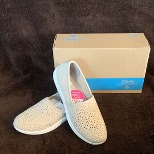 Clarks Cloudsteppers Stretch Slip Ons- Breeze Emily in Light Taupe